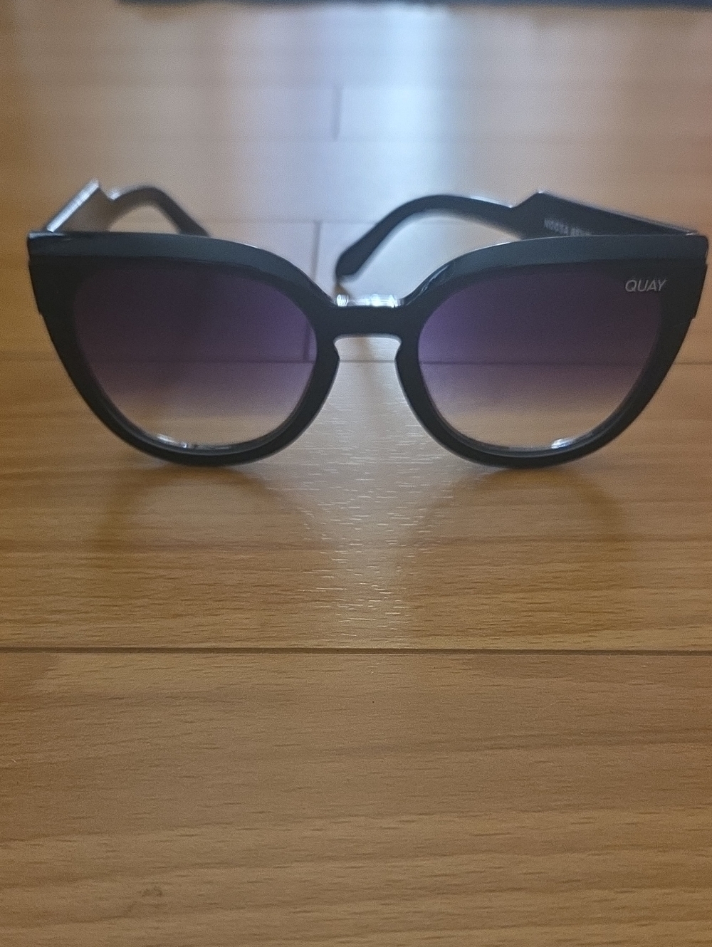 Quay Australia Black Sunglasses with Purple Gradient Lenses